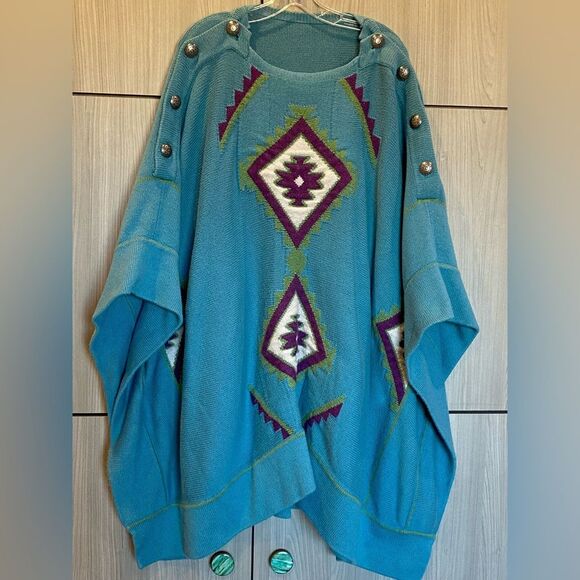 One Of A Kind  Designer Ann Tobias Poncho By ROJA Collection - Picture 1 of 12
